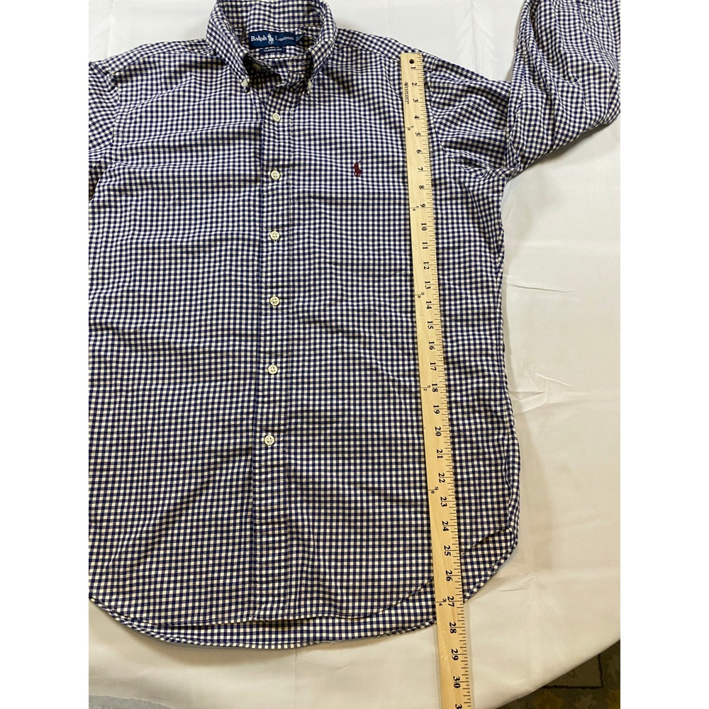 Ralph Lauren Men's Classic Fit Gingham Button Down Shirt Red Pony Logo Size M - Picture 6 of 9